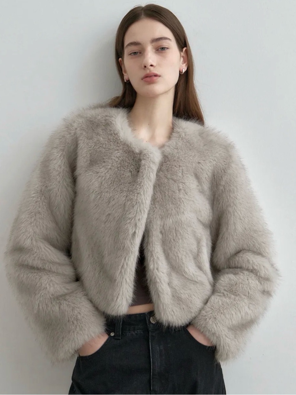 Stunning Plush Taupe Teddy Jacket - Chic Cozy Layer fully lined.